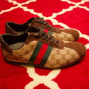 Gucci 117711 GG "Guccissima" Green Red Sneakers